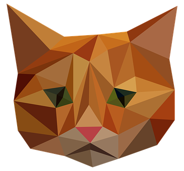 Abstract Geometric Cat Art