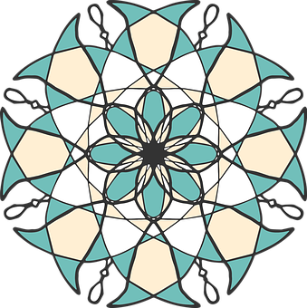 Abstract Geometric Floral Pattern PNG with transparent background