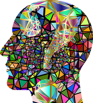 Abstract Geometric Head Profile PNG with transparent background