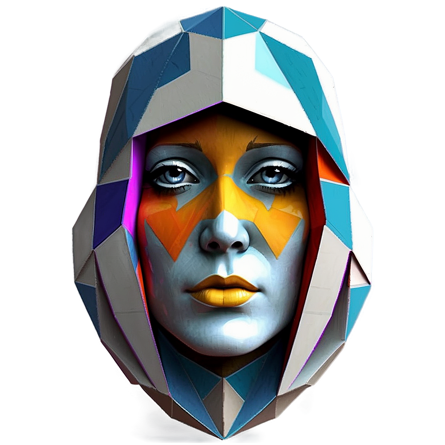 Abstract Geometric Portrait Png Qte