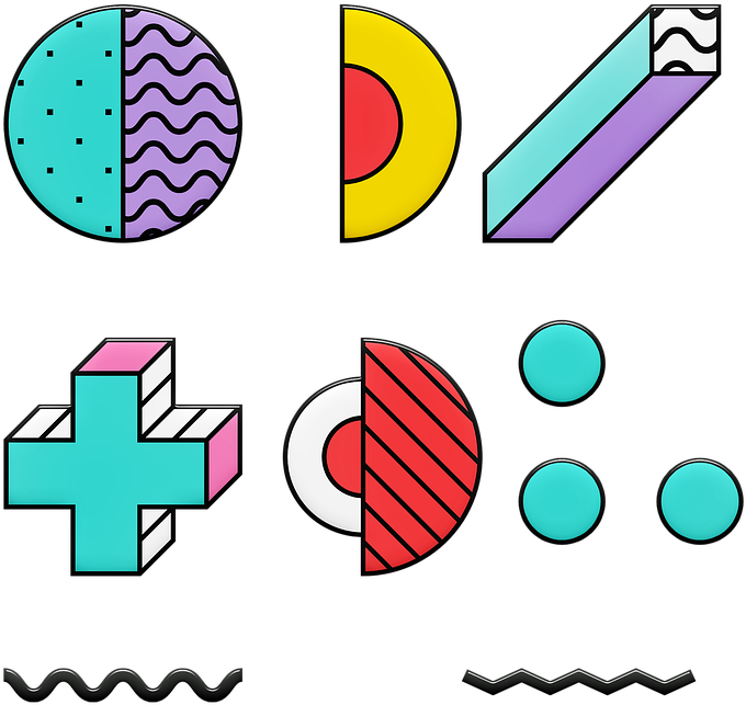 Memphis Shapes, 80's Design, Eighties, I Love The 80's - Memphis Shapes, HD Png Download PNG image with a transparent background, free high-resolution download