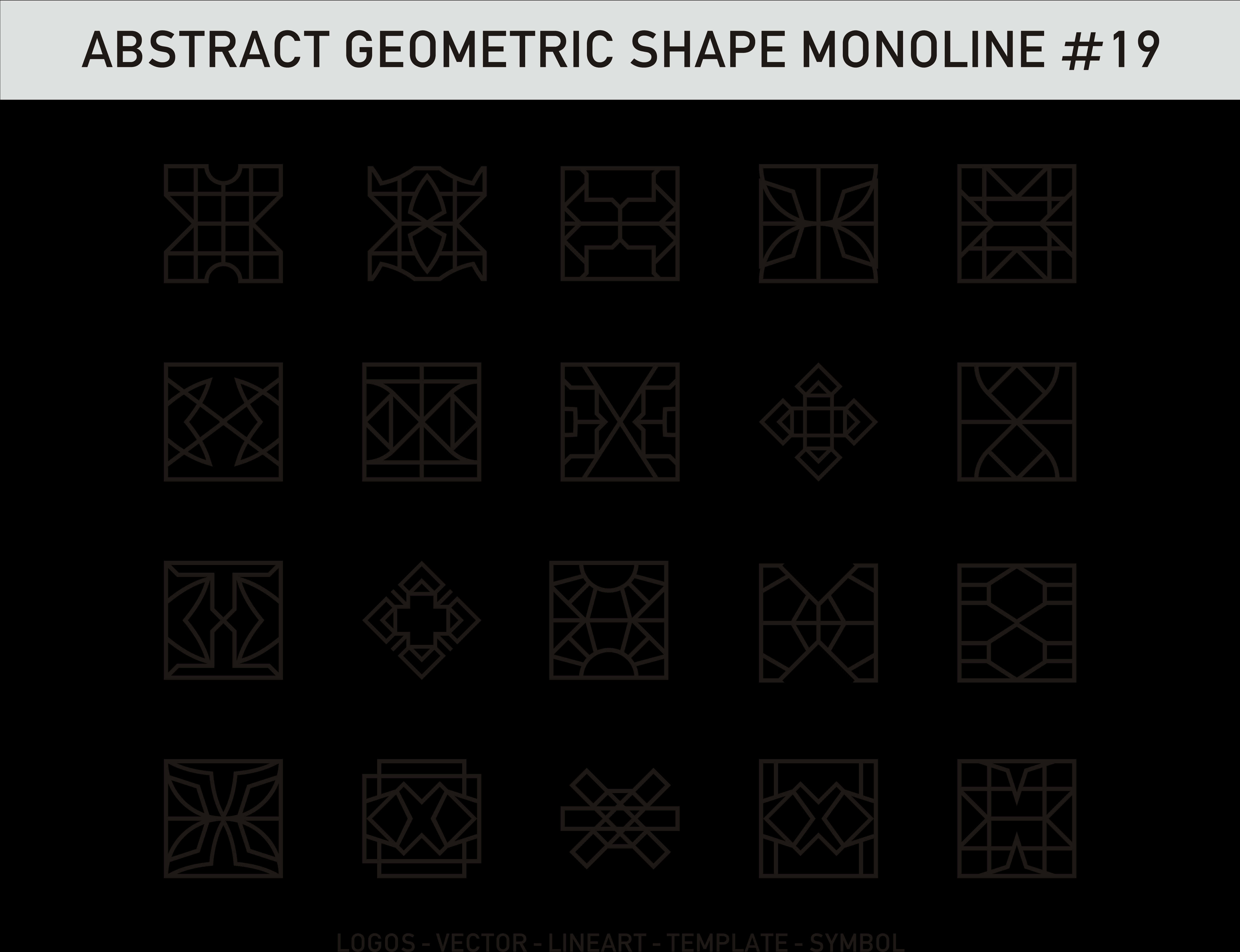 Abstract Geometric Shapes Monoline19