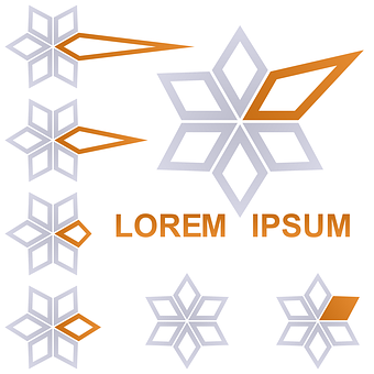 Abstract Geometric Star Logo Design PNG with transparent background