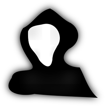 Abstract Ghost Iconon Black Background PNG with transparent background
