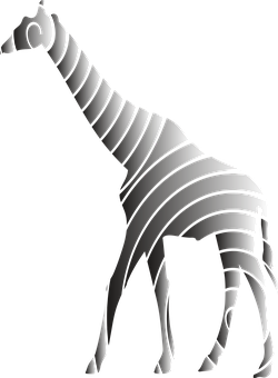 Abstract Giraffe Silhouette Art PNG with transparent background