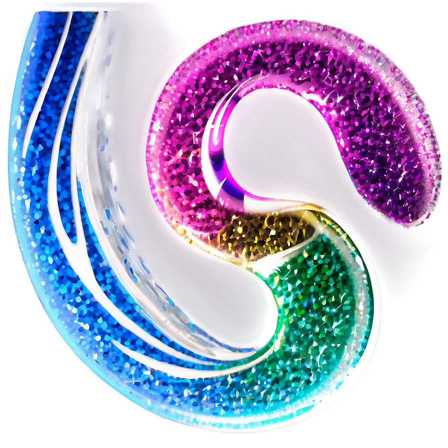 Abstract Glitter Line Swirl Png 10