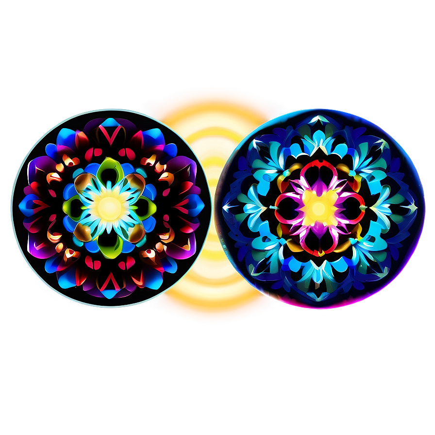 Abstract Glowing Mandalas Png 06202024