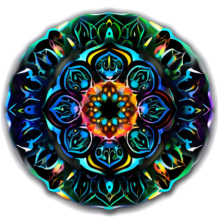 Abstract Glowing Mandalas Png 1