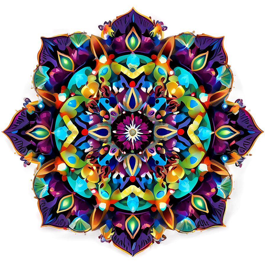 Abstract Glowing Mandalas Png Pxy16