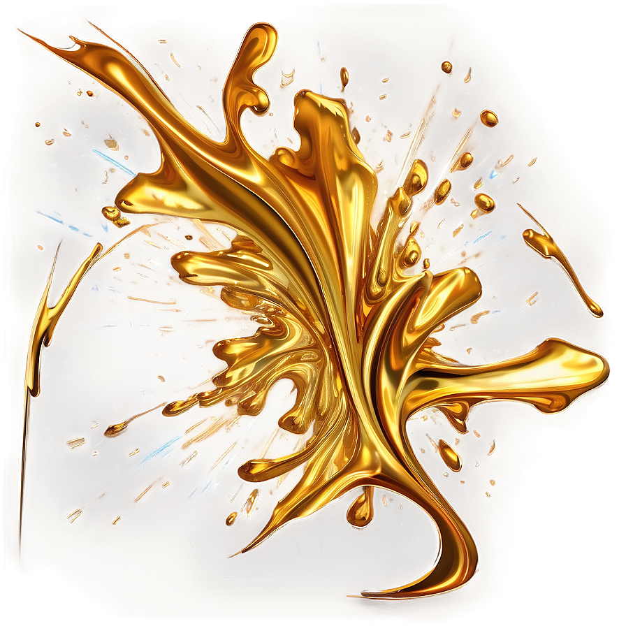 Abstract Golden Splash Artwork Png 93