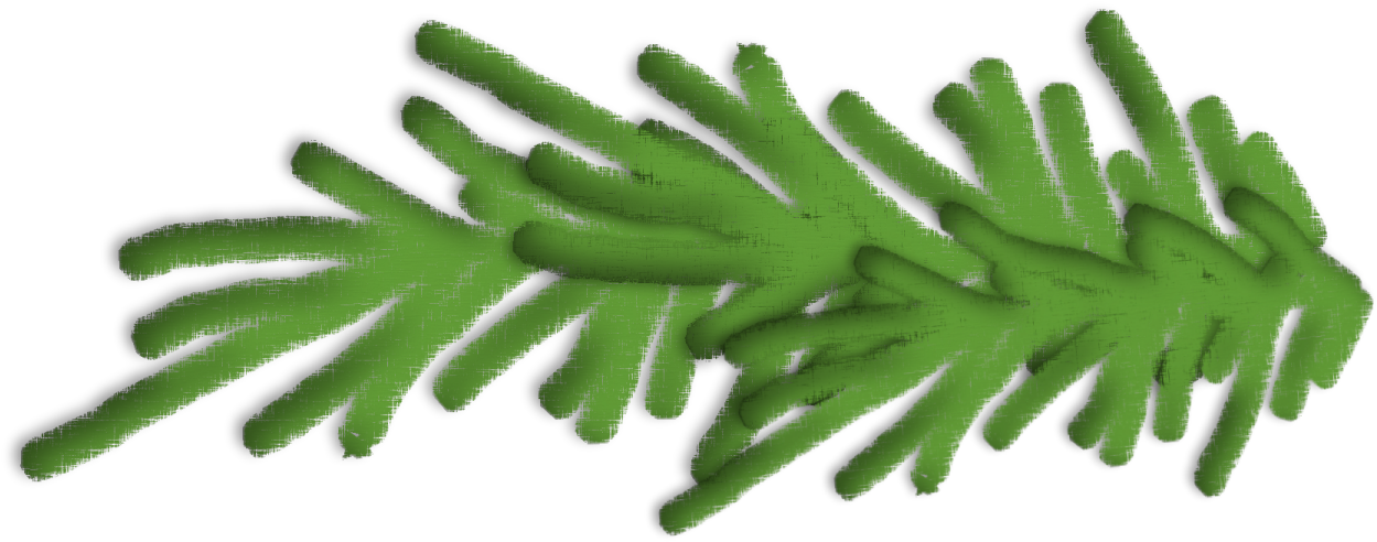 Abstract Green Branch Illustration PNG with transparent background