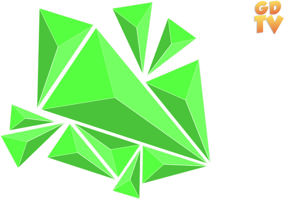 Abstract Green Crystal Shapes