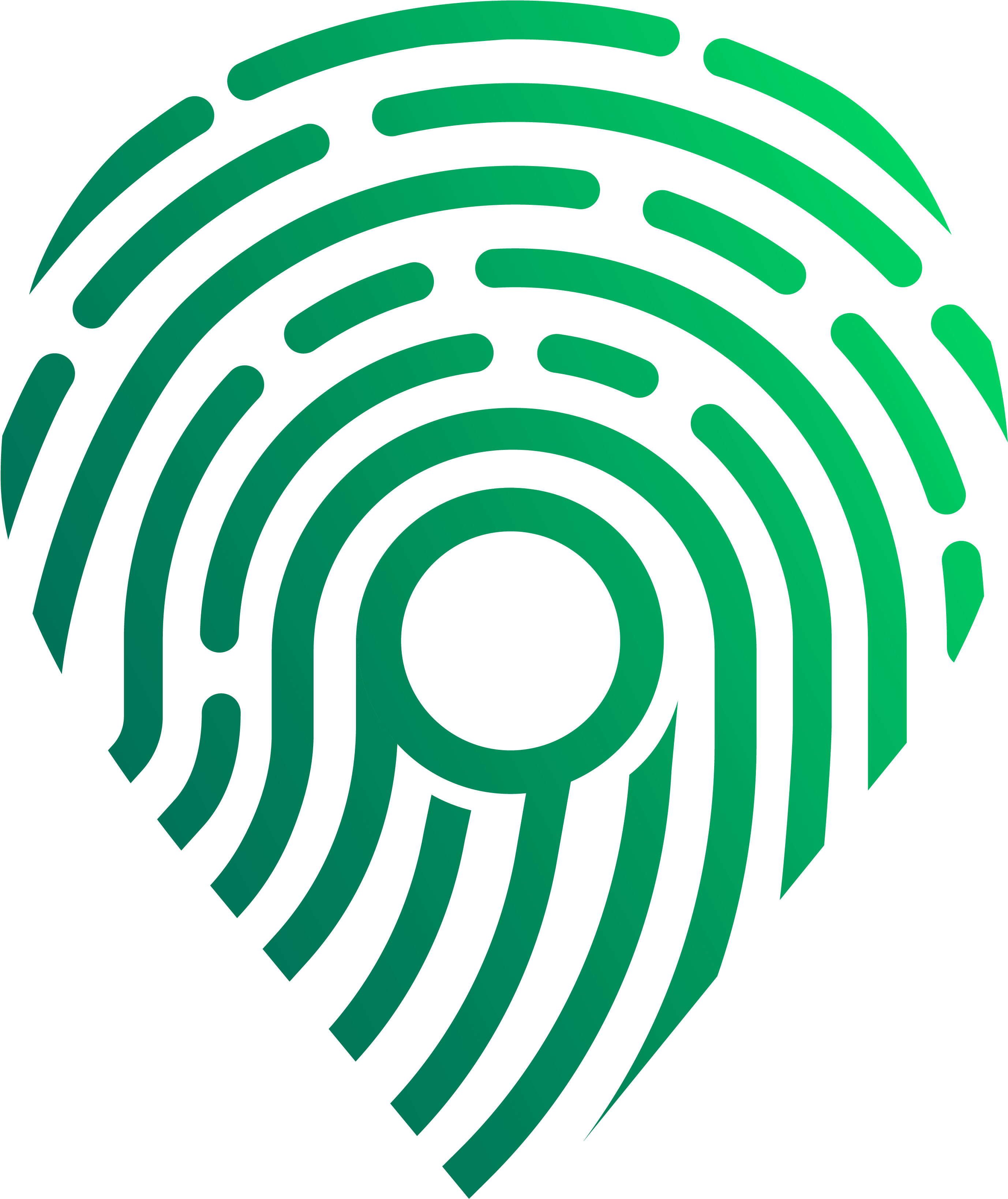 Abstract Green Fingerprint Logo