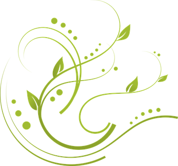 Abstract_ Green_ Floral_ Design PNG with transparent background