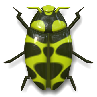 Abstract Green Ladybug Illustration PNG with transparent background