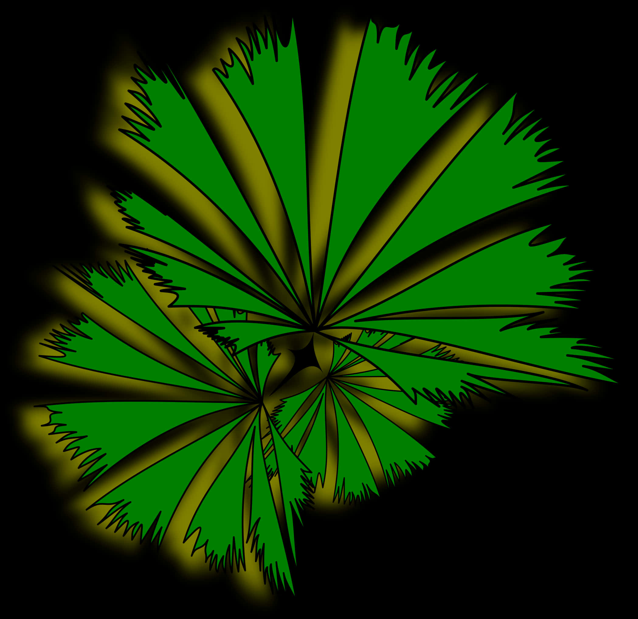 Abstract Green Palm Fan Art