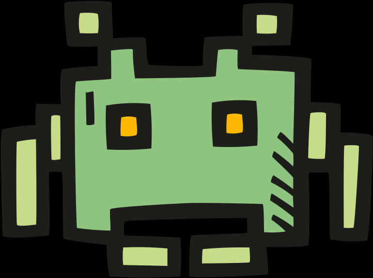 Abstract Green Robot Head