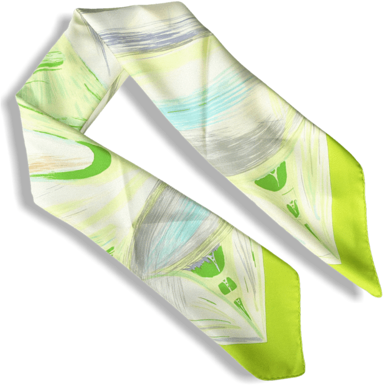 Abstract Green Scarf Design PNG with transparent background