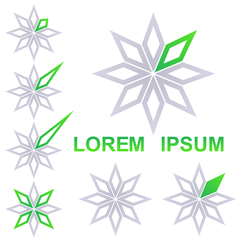 Abstract Green Star Logo Design PNG with transparent background