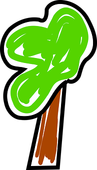 Abstract Green Tree Graphic