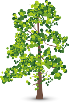 Abstract Green Tree Vector Illustration