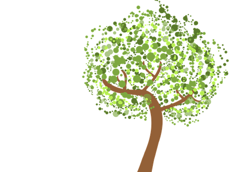 Abstract Green Tree Vector Illustration