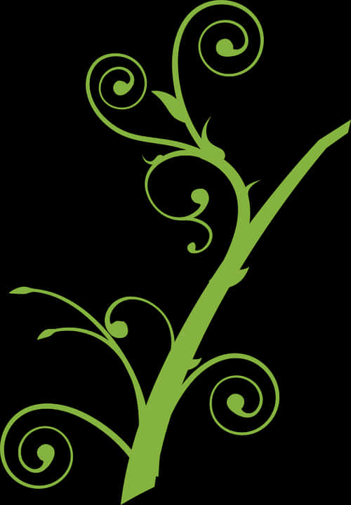Abstract Green Vine Design PNG image with a transparent background, free high-resolution download