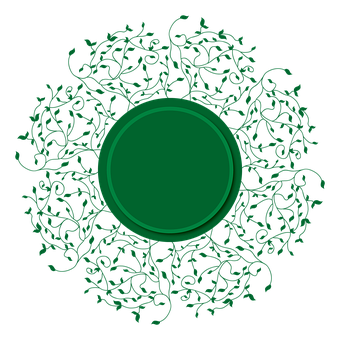 Abstract Green Vine Mandala PNG with transparent background
