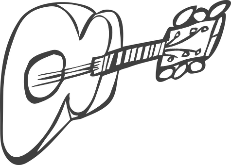 Abstract Guitar Graphic PNG with transparent background