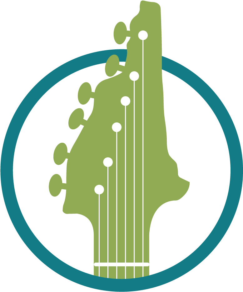 Abstract Guitar Head Silhouette PNG with transparent background