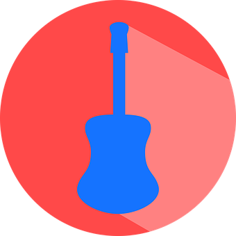 Abstract Guitar Iconon Red Background