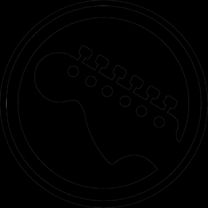 Abstract Guitar Outline Black Background PNG with transparent background