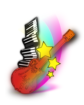 Abstract Guitar Piano Fusion Art PNG with transparent background