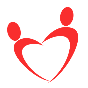 Abstract Heart Embrace Valentines PNG with transparent background