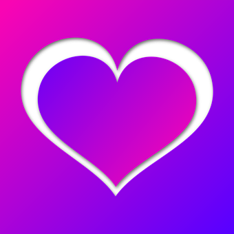 Abstract Heart Outline Purple Pink Gradient Background