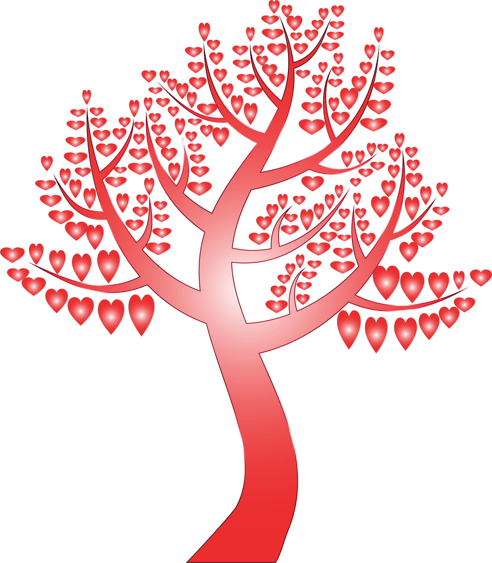 Abstract Heart Tree Vector