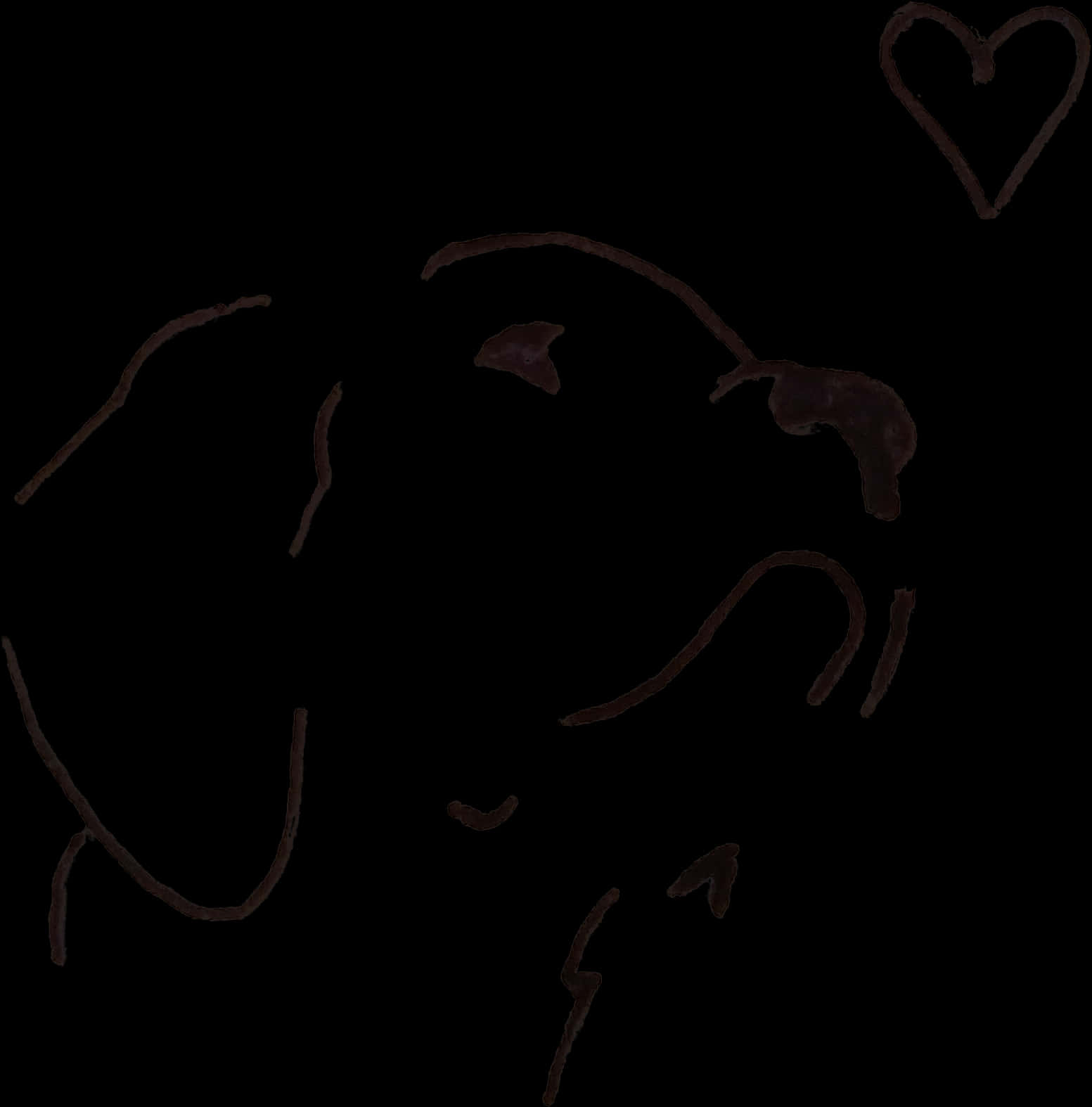 Abstract Heartand Elephant Outline