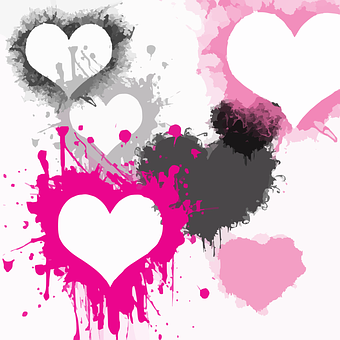 Abstract Hearts Artwork PNG with transparent background
