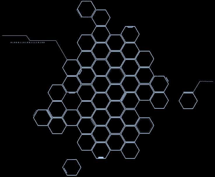 Abstract Hexagonal Network Pattern PNG with transparent background