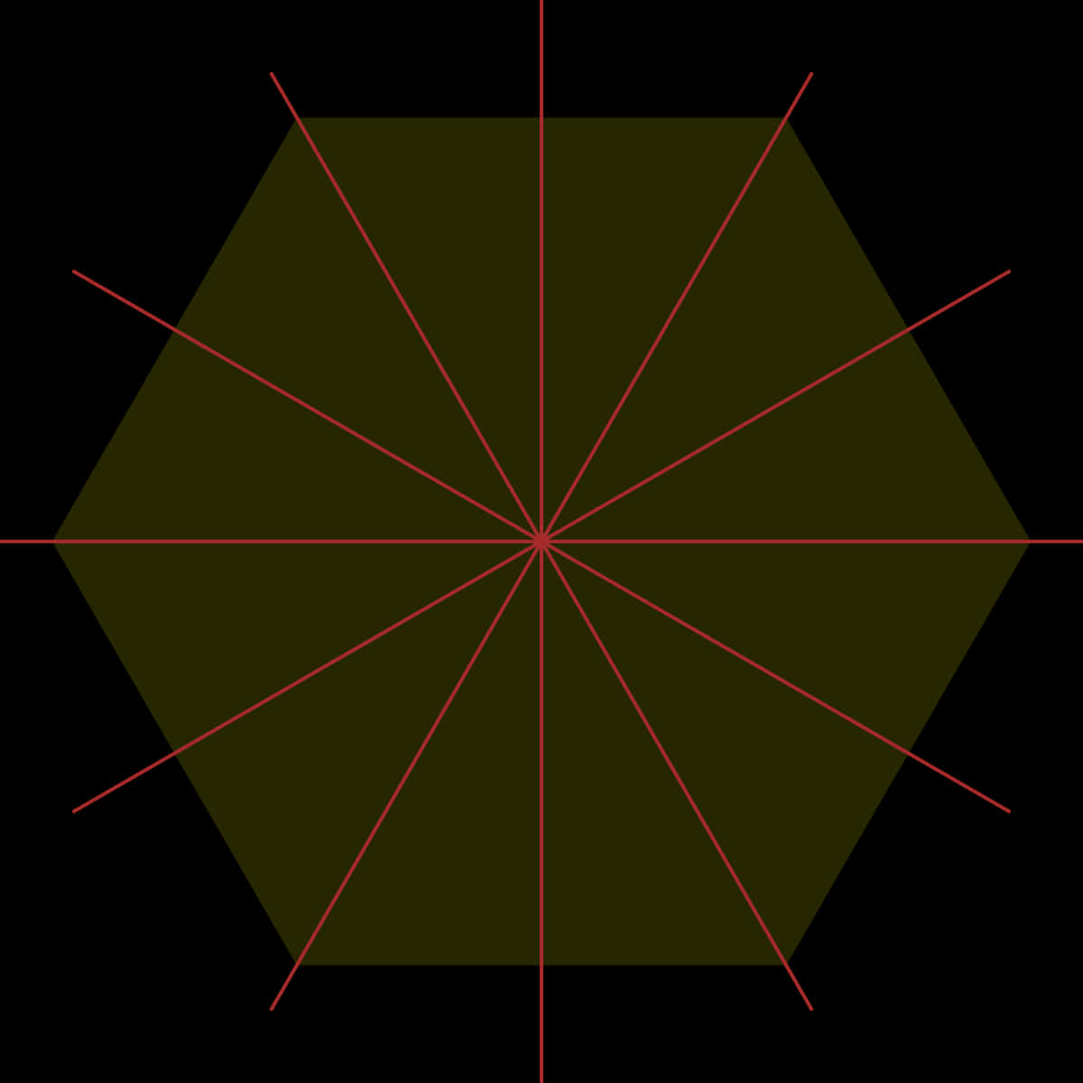 Abstract Hexagonwith Red Lines