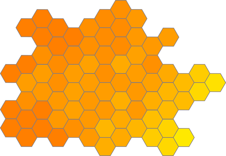 Honeycomb, Gradient, Hexagon, Orange, Yellow - Honeycomb Clipart Png, Transparent Png PNG with transparent background