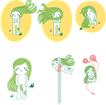 Abstract Humanoid Illustrations PNG with transparent background