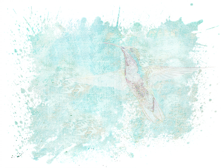 Abstract Hummingbird Artwork PNG with transparent background