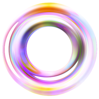 Abstract Iridescent Ring Art PNG with transparent background