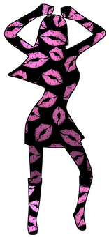 Abstract Kiss Dancer Silhouette