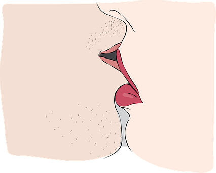 Abstract Kiss Illustration PNG with transparent background
