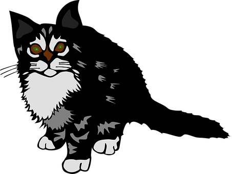 Abstract Kitten Illustration PNG with transparent background
