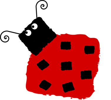 Abstract Ladybug Illustration PNG with transparent background