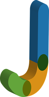 Abstract Letter J Design PNG with transparent background