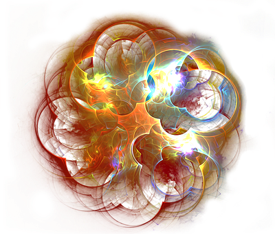 Abstract Light Fractal Art PNG with transparent background